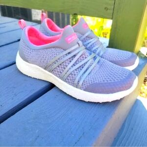 Skechers Women's Burst - Very Daring Coral and Gray  Size 9